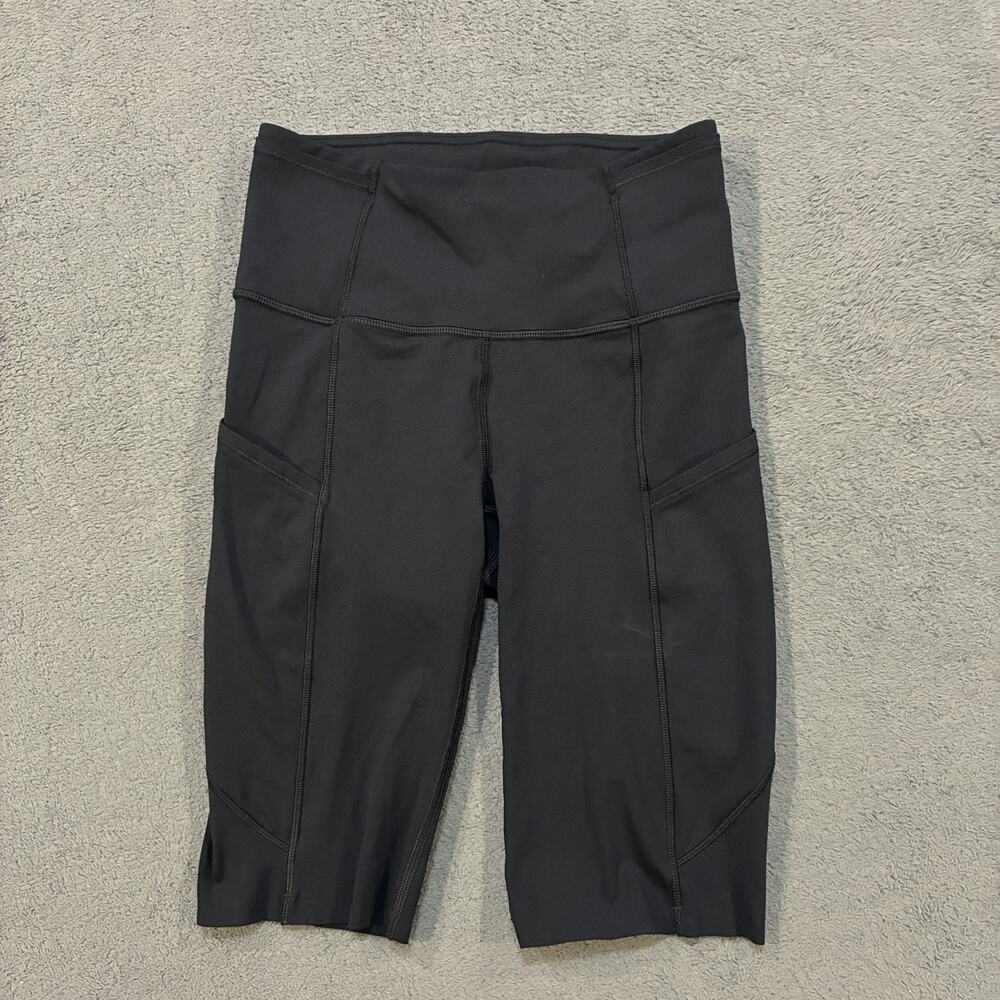 Lululemon Fast and Free Black High Rise Running Biker Short 10" Women's Size 2